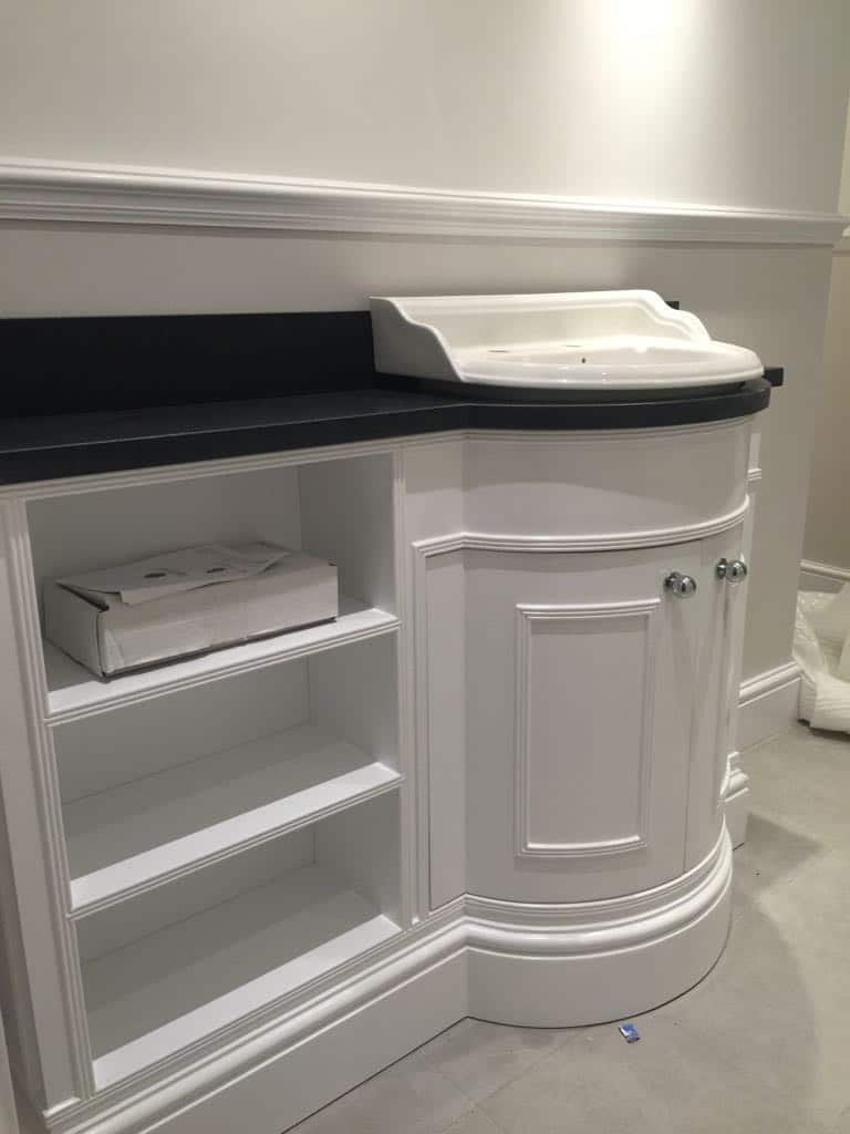 Under basin unit with two drawers for storage.
